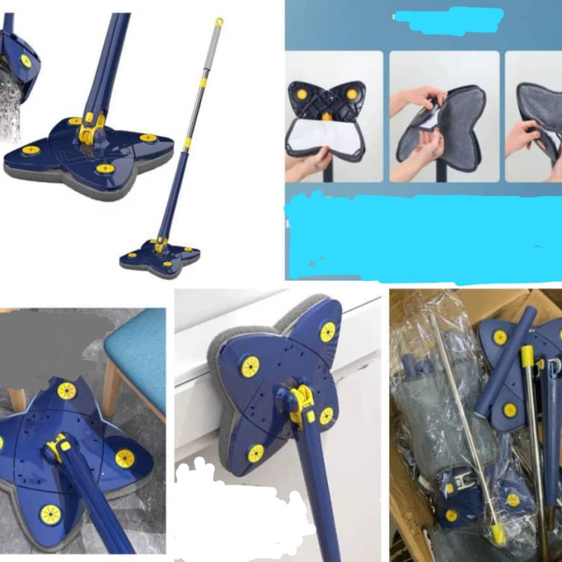 Serpillère rotative triangulaire pliable